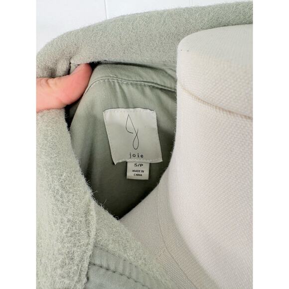 Joie Teddy Jacket Womens Small Sage Green Fleece Shacket - Picture 8 of 8
